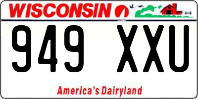 WI license plate 949XXU