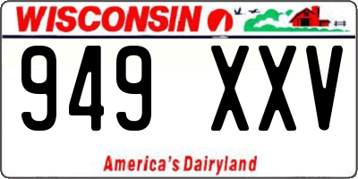 WI license plate 949XXV