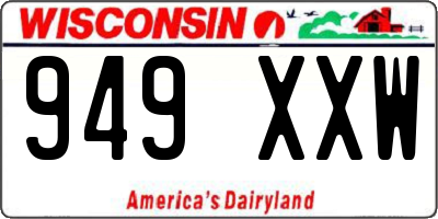 WI license plate 949XXW