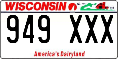 WI license plate 949XXX