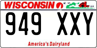 WI license plate 949XXY