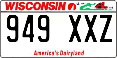 WI license plate 949XXZ