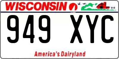 WI license plate 949XYC