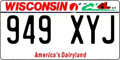 WI license plate 949XYJ