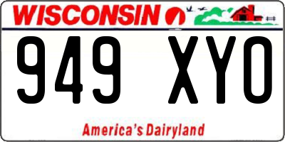 WI license plate 949XYO