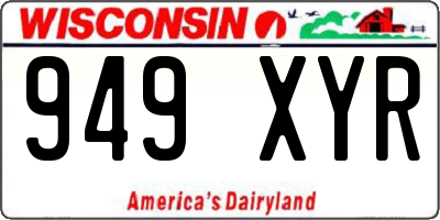 WI license plate 949XYR