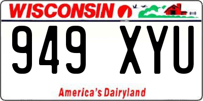 WI license plate 949XYU
