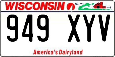 WI license plate 949XYV