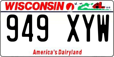 WI license plate 949XYW