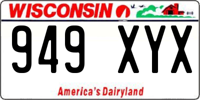 WI license plate 949XYX