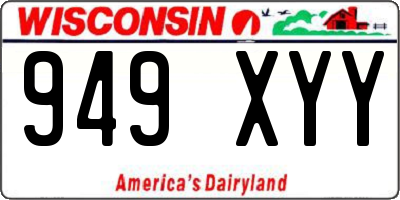 WI license plate 949XYY