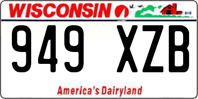 WI license plate 949XZB