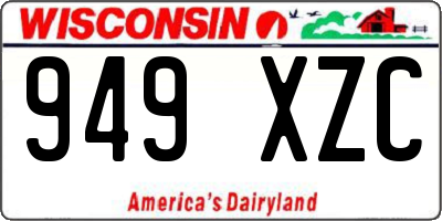 WI license plate 949XZC
