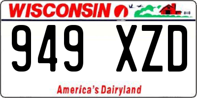 WI license plate 949XZD