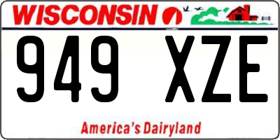 WI license plate 949XZE