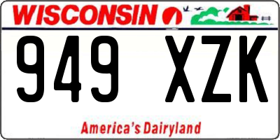 WI license plate 949XZK
