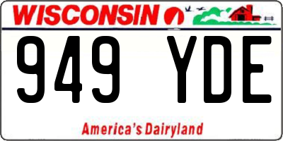 WI license plate 949YDE