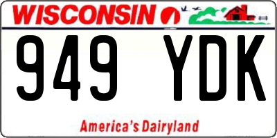 WI license plate 949YDK