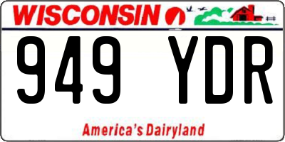 WI license plate 949YDR