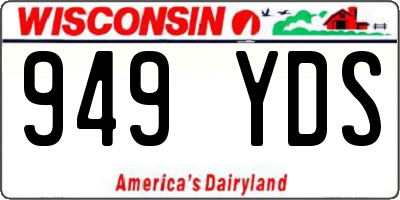 WI license plate 949YDS