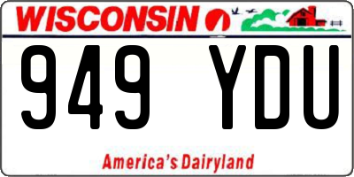 WI license plate 949YDU
