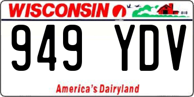 WI license plate 949YDV