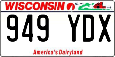 WI license plate 949YDX