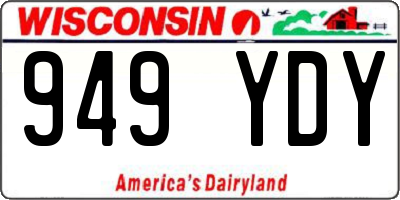 WI license plate 949YDY