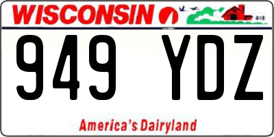 WI license plate 949YDZ