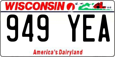 WI license plate 949YEA