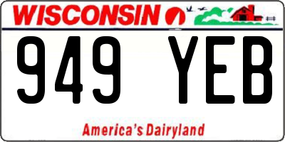 WI license plate 949YEB