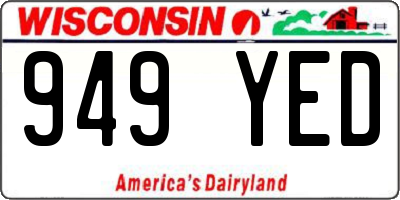 WI license plate 949YED
