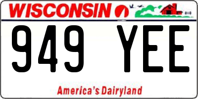 WI license plate 949YEE