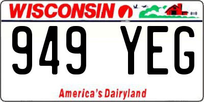 WI license plate 949YEG