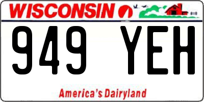 WI license plate 949YEH