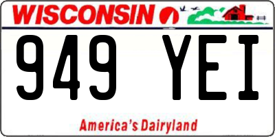WI license plate 949YEI