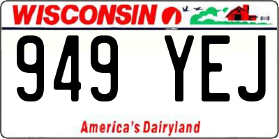 WI license plate 949YEJ