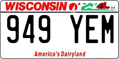 WI license plate 949YEM