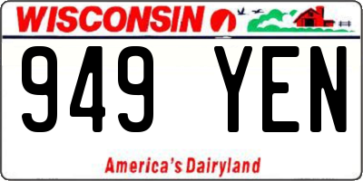 WI license plate 949YEN