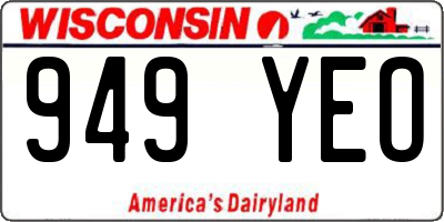 WI license plate 949YEO