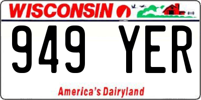 WI license plate 949YER