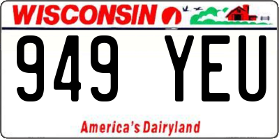 WI license plate 949YEU