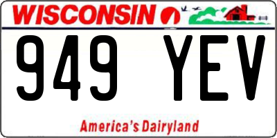 WI license plate 949YEV