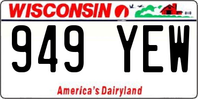 WI license plate 949YEW