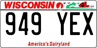 WI license plate 949YEX