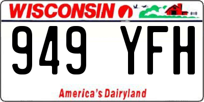 WI license plate 949YFH