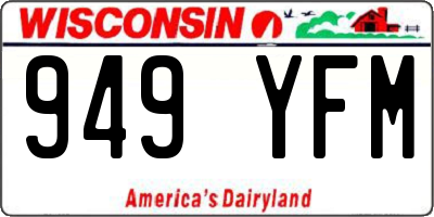 WI license plate 949YFM