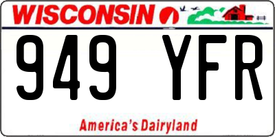 WI license plate 949YFR