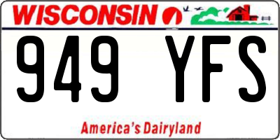 WI license plate 949YFS