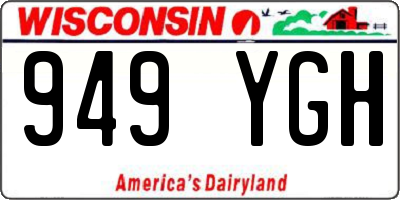 WI license plate 949YGH